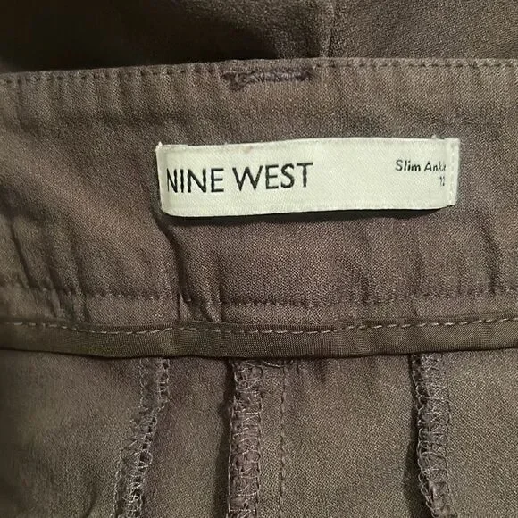 Nine West Women's Gray Classic Stretch Slim Trouser Ankle Pants - Picture 5 of 8